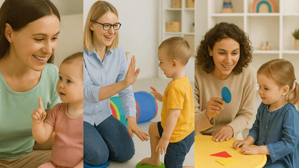 parent, educator and therapist playing with a child - Time 2 Play Book